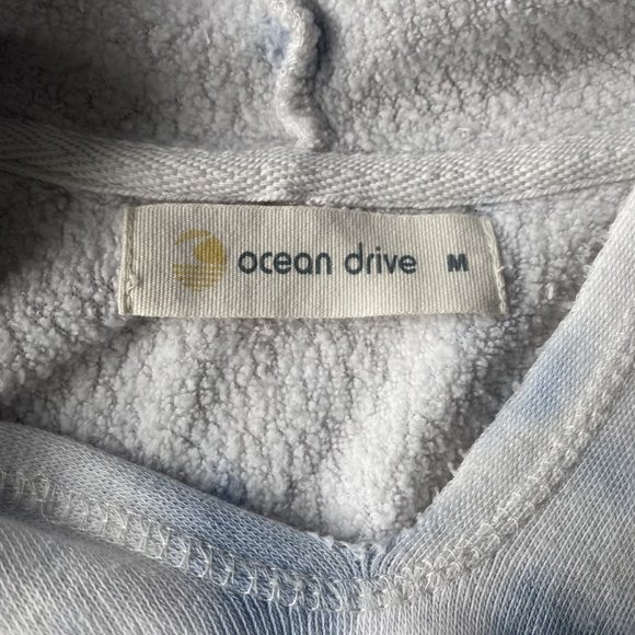 Ocean Drive Tie Dye Hooded Sweatshirt with Front Pockets Blue/White Size M - Picture 2 of 8